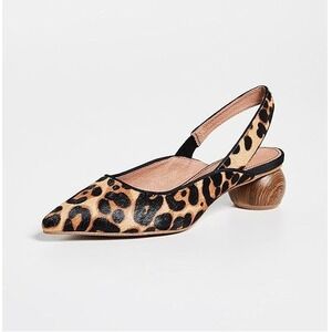 Anthropologie Matiko Circa Slingback Pumps Leopard Print CalfHair Sz 36 US 6 NEW